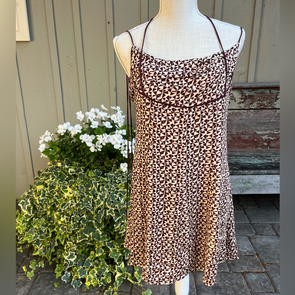 Free People Kai Mini Dress in Brown Motif